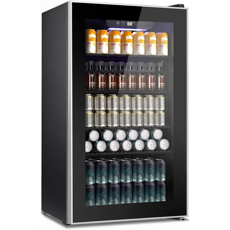 Premium 91 L drinks fridge with panoramic glass door — image 1