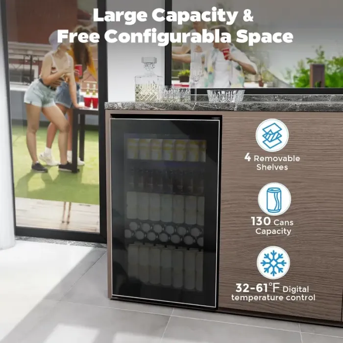 Premium 91 L drinks fridge with digital touch control — image 2